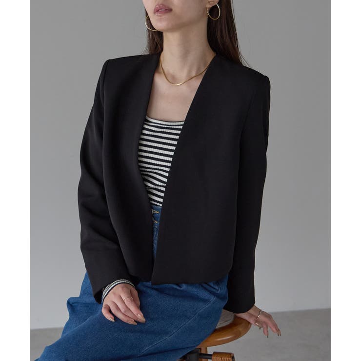 ブラック | ストレッチショートジャケット | PREFERIR