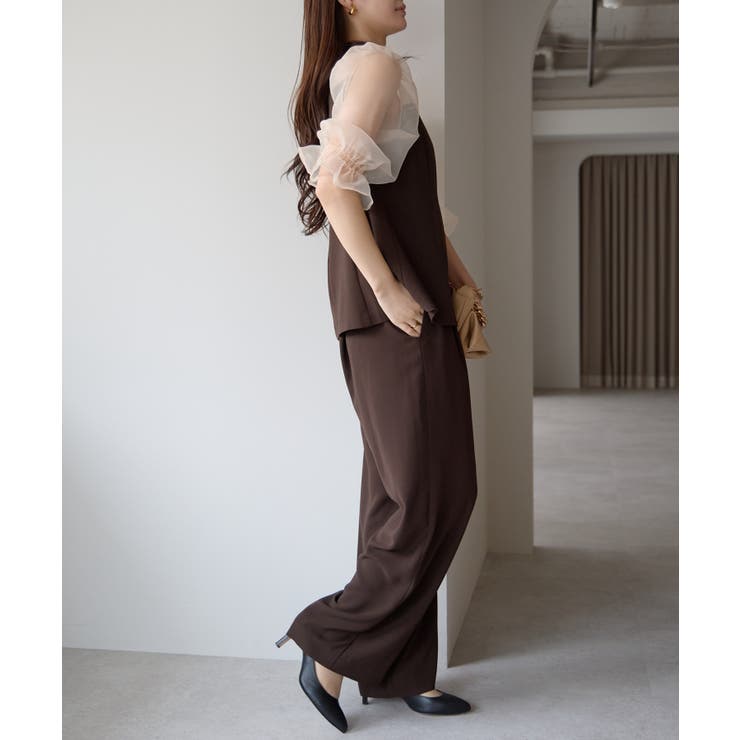 バルーンスリーブブラウス+ワイドパンツ | PREFERIR | 詳細画像14 