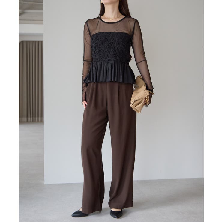 バルーンスリーブブラウス+ワイドパンツ | PREFERIR | 詳細画像19 