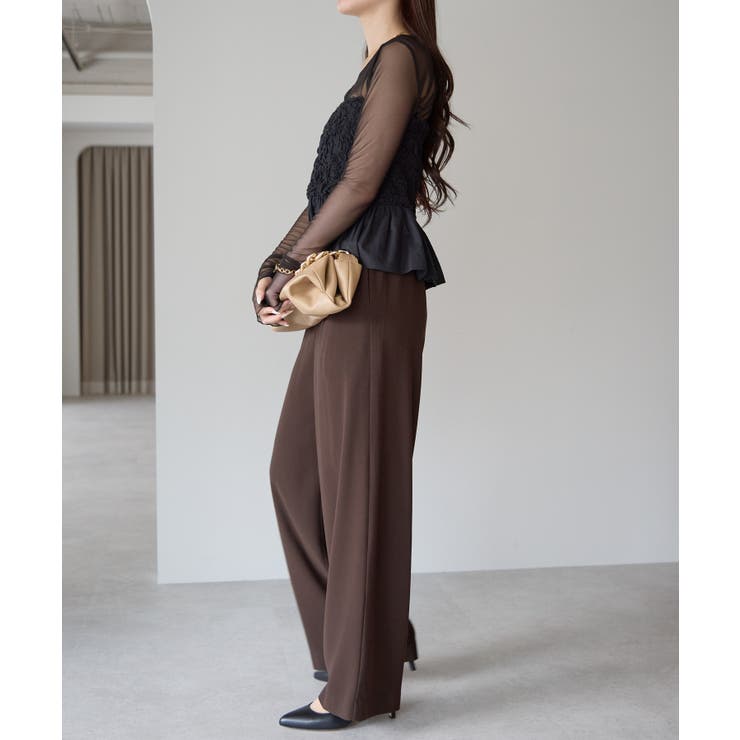 バルーンスリーブブラウス+ワイドパンツ | PREFERIR | 詳細画像21 