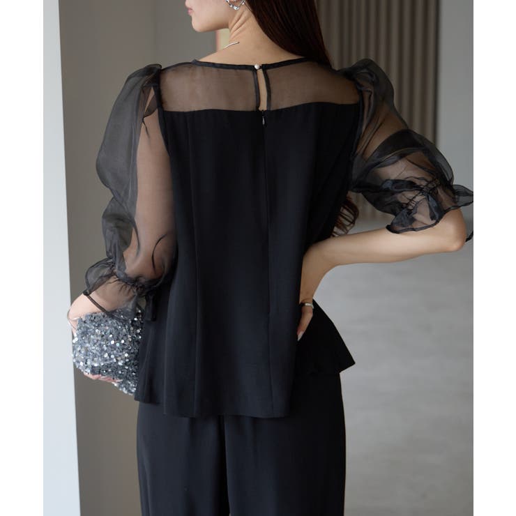 バルーンスリーブブラウス+ワイドパンツ | PREFERIR | 詳細画像23 