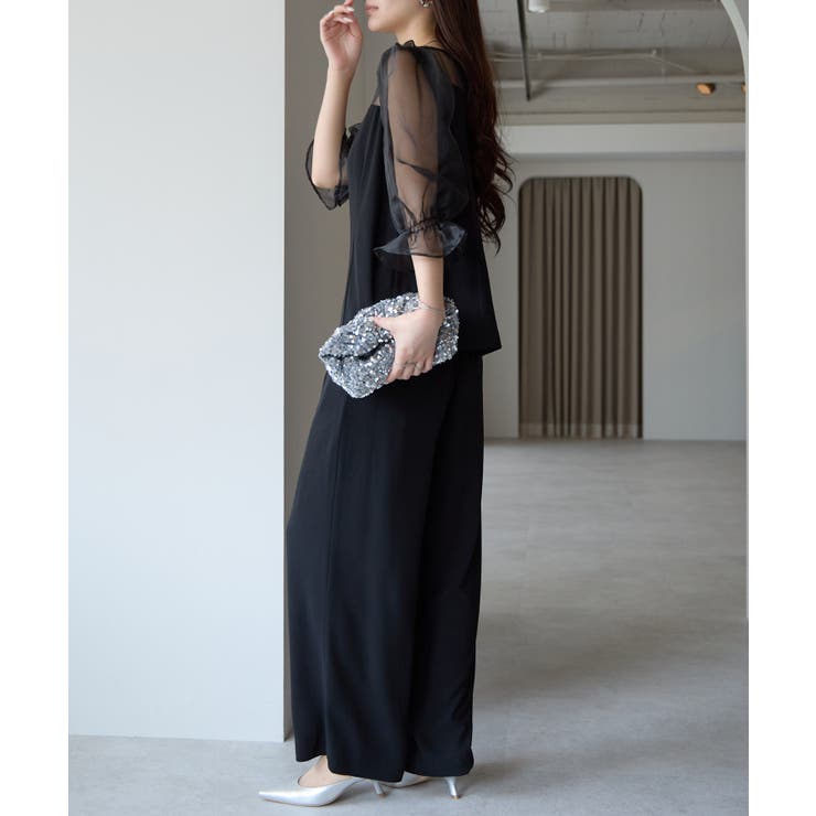 バルーンスリーブブラウス+ワイドパンツ | PREFERIR | 詳細画像25 