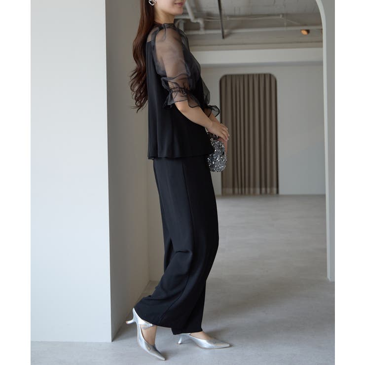 バルーンスリーブブラウス+ワイドパンツ | PREFERIR | 詳細画像26 