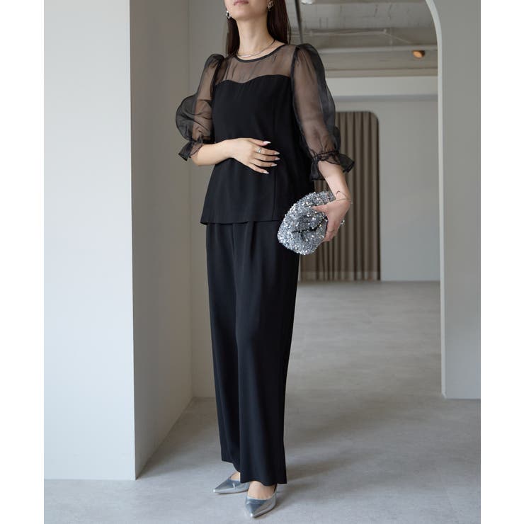 バルーンスリーブブラウス+ワイドパンツ | PREFERIR | 詳細画像27 