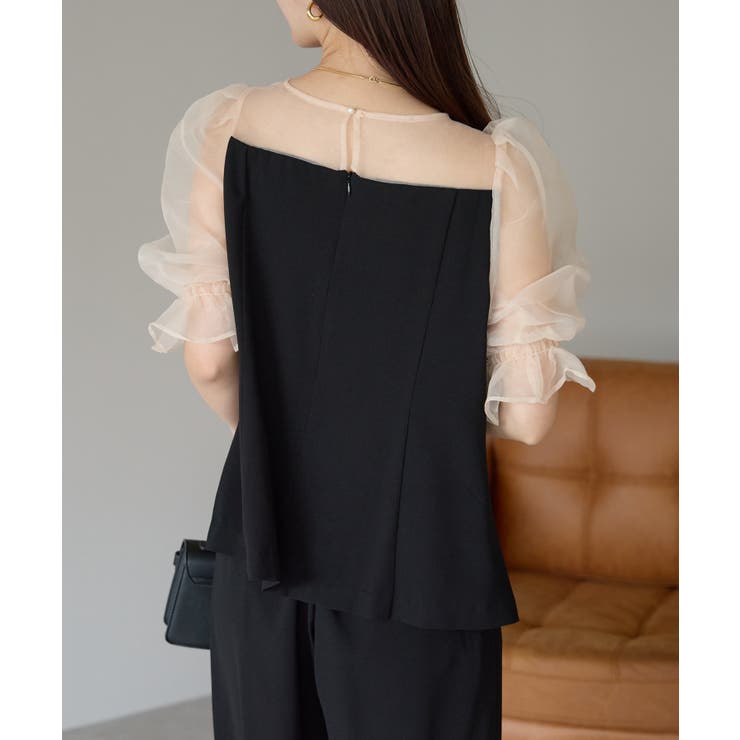 バルーンスリーブブラウス+ワイドパンツ | PREFERIR | 詳細画像6 