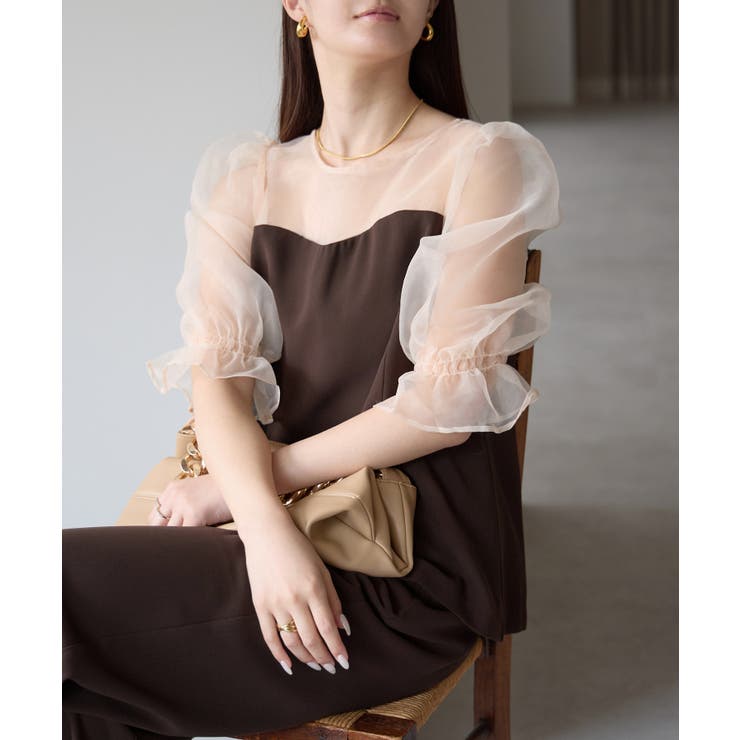 バルーンスリーブブラウス+ワイドパンツ | PREFERIR | 詳細画像8 