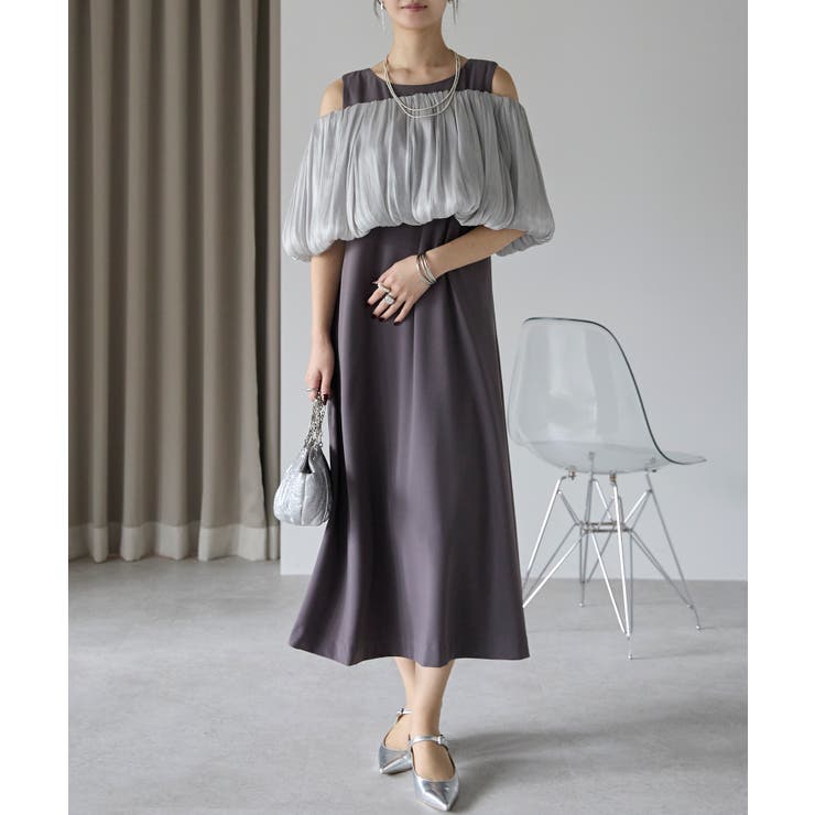 バルーンスヌード＋ノースリーブドレス | PREFERIR | 詳細画像14 