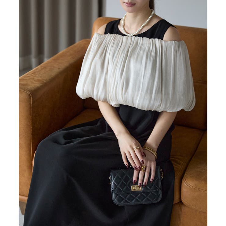 ブラック | バルーンスヌード＋ノースリーブドレス | PREFERIR