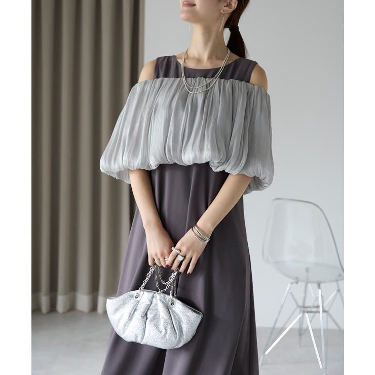 グレー | バルーンスヌード＋ノースリーブドレス | PREFERIR