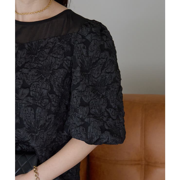 フクレジャガードバルーンスリーブドレス[品番：PSTW0000042