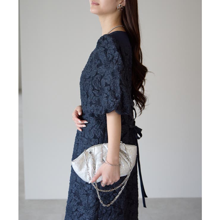 フクレジャガードバルーンスリーブドレス[品番：PSTW0000042