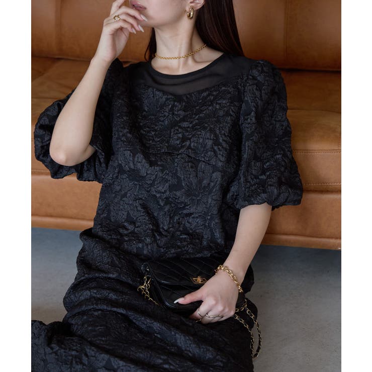 プレフェリール（PREFERIR）/バルーンスリーブドレス　フクレジャガード フクレジャガードバルーンスリーブドレス[品番：PSTW0000042