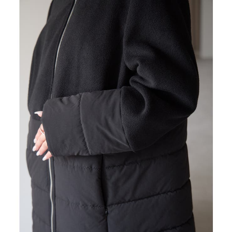 中わた切り替えスタンドカラーAラインハーフコート | PREFERIR | 詳細画像12 