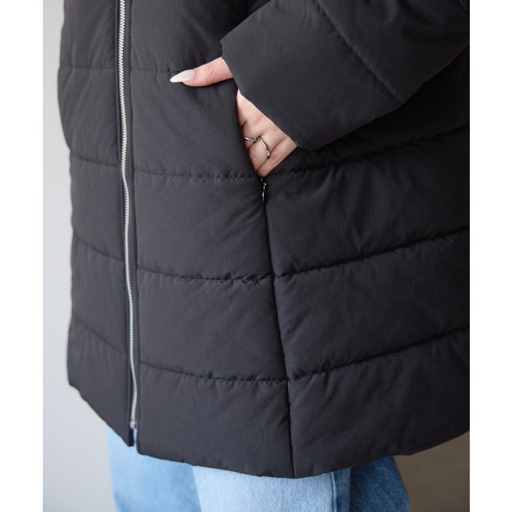 中わた切り替えスタンドカラーAラインハーフコート | PREFERIR | 詳細画像13 