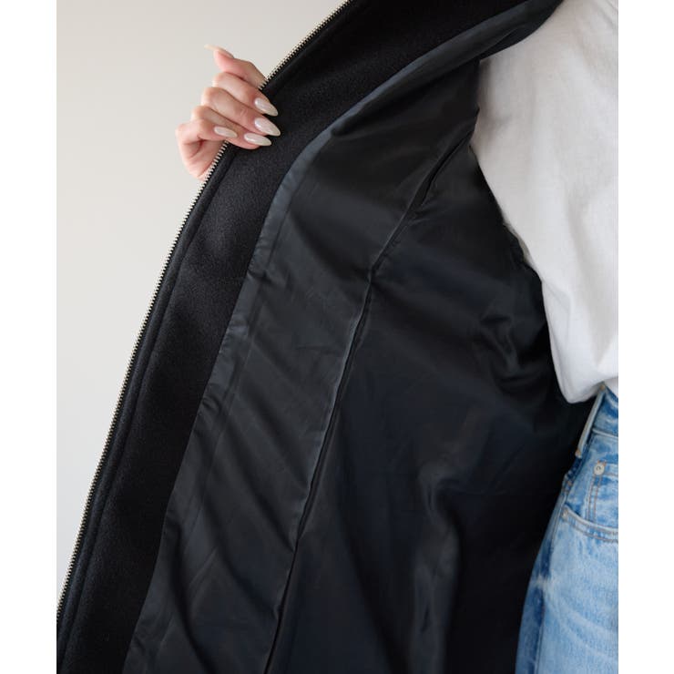 中わた切り替えスタンドカラーAラインハーフコート | PREFERIR | 詳細画像14 