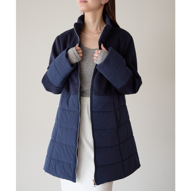 中わた切り替えスタンドカラーAラインハーフコート | PREFERIR | 詳細画像15 