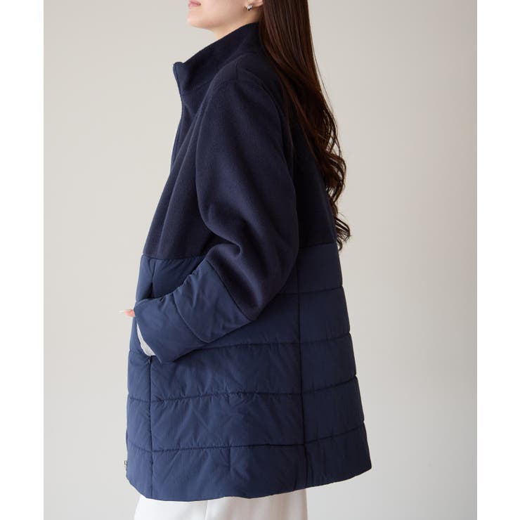 中わた切り替えスタンドカラーAラインハーフコート | PREFERIR | 詳細画像16 