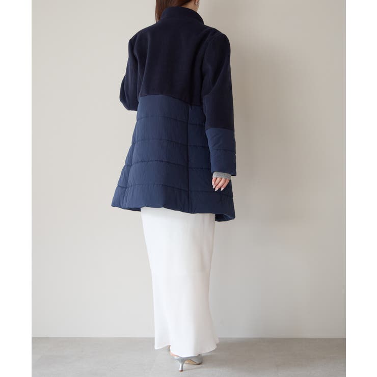 中わた切り替えスタンドカラーAラインハーフコート | PREFERIR | 詳細画像21 