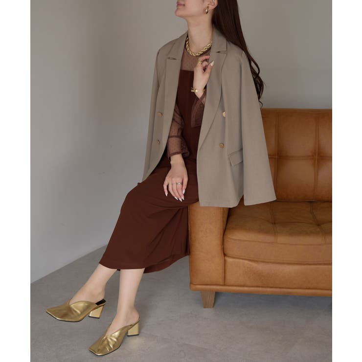 ドットチュール切り替えペプラムドレス | PREFERIR | 詳細画像10 