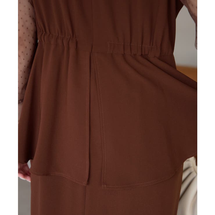 ドットチュール切り替えペプラムドレス | PREFERIR | 詳細画像15 