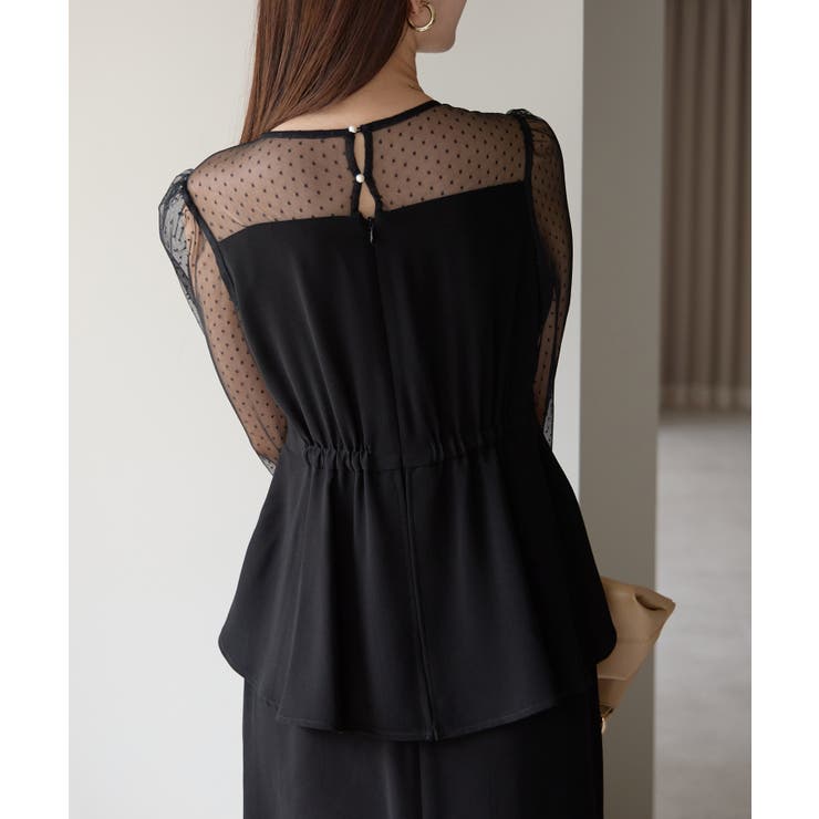 ドットチュール切り替えペプラムドレス | PREFERIR | 詳細画像31 