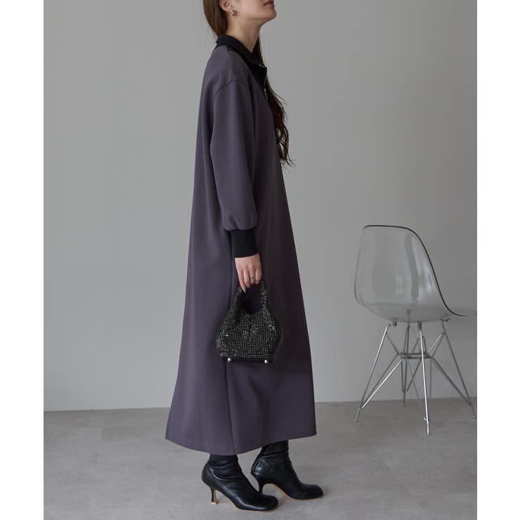 配色ジップアップカットソーワンピース | PREFERIR | 詳細画像17 