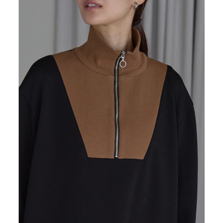 配色ジップアップカットソーワンピース | PREFERIR | 詳細画像5 