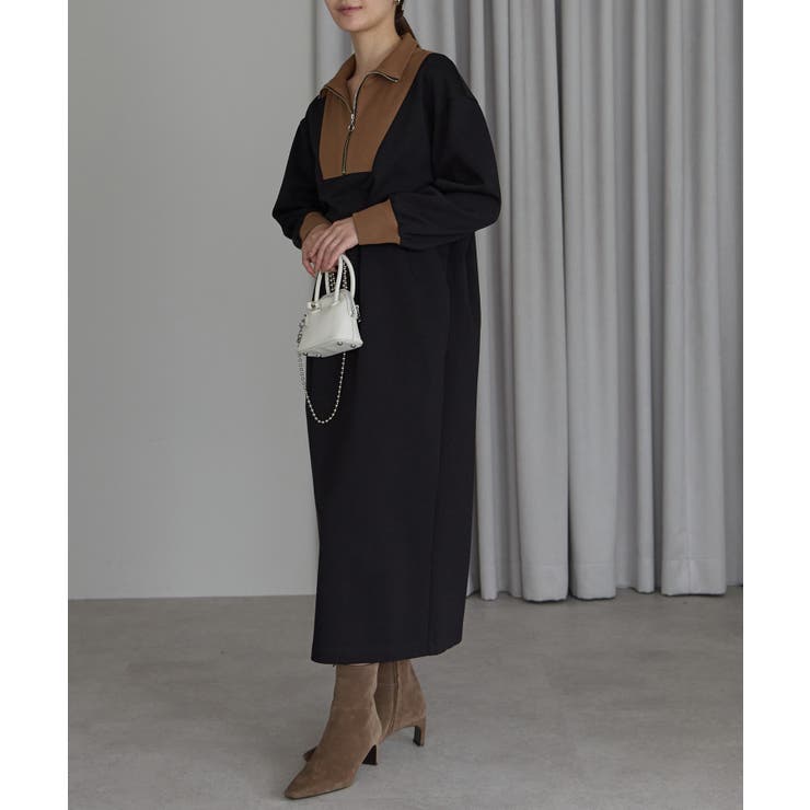 配色ジップアップカットソーワンピース | PREFERIR | 詳細画像7 