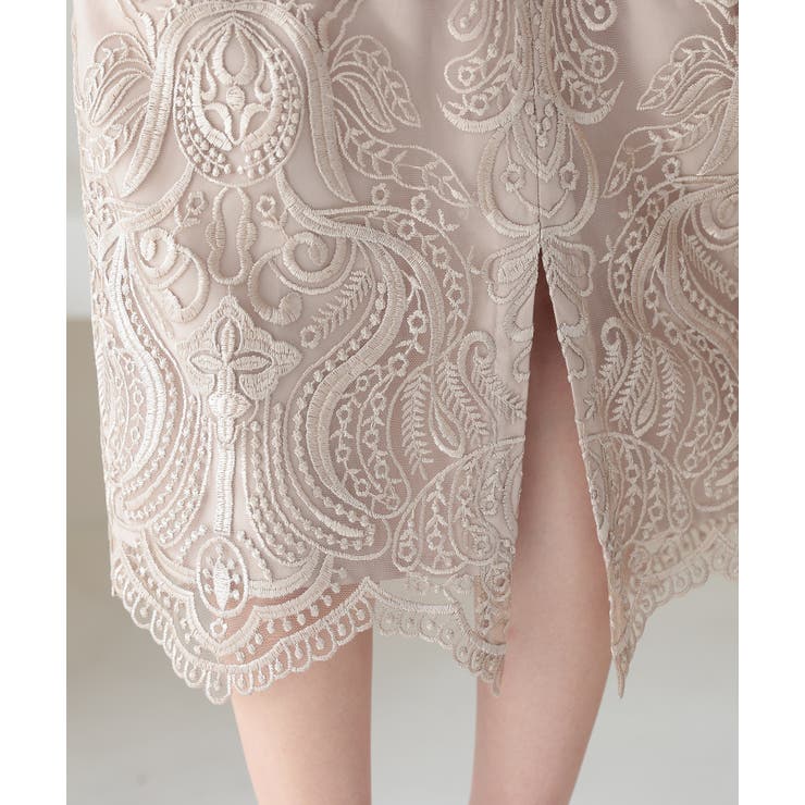 刺繍レースバックリボン結婚式パーティードレス | PREFERIR | 詳細画像21 