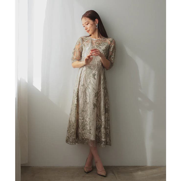プレフェリール 結婚式 お呼ばれ パーティー ドレス PREFERIR ドレス シアーレース 結婚式 パーティーオケージョン