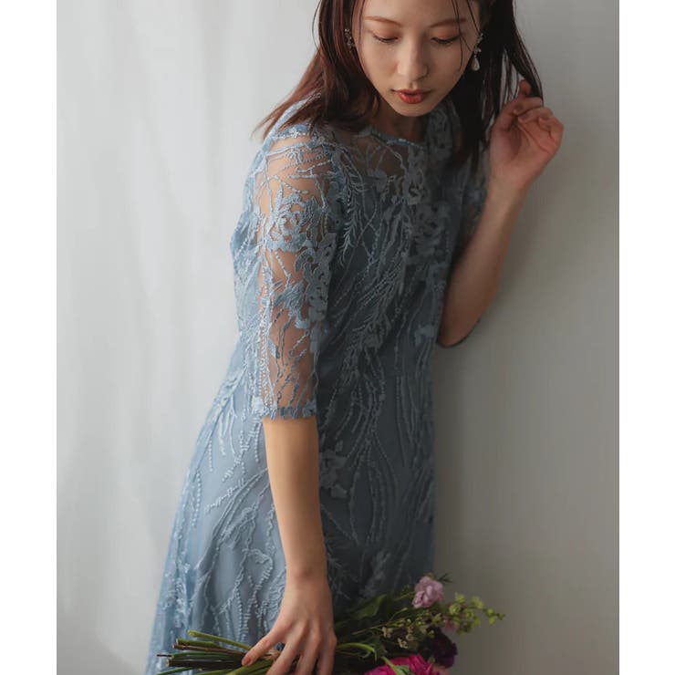 シアーレース結婚式パーティードレス | PREFERIR | 詳細画像9 