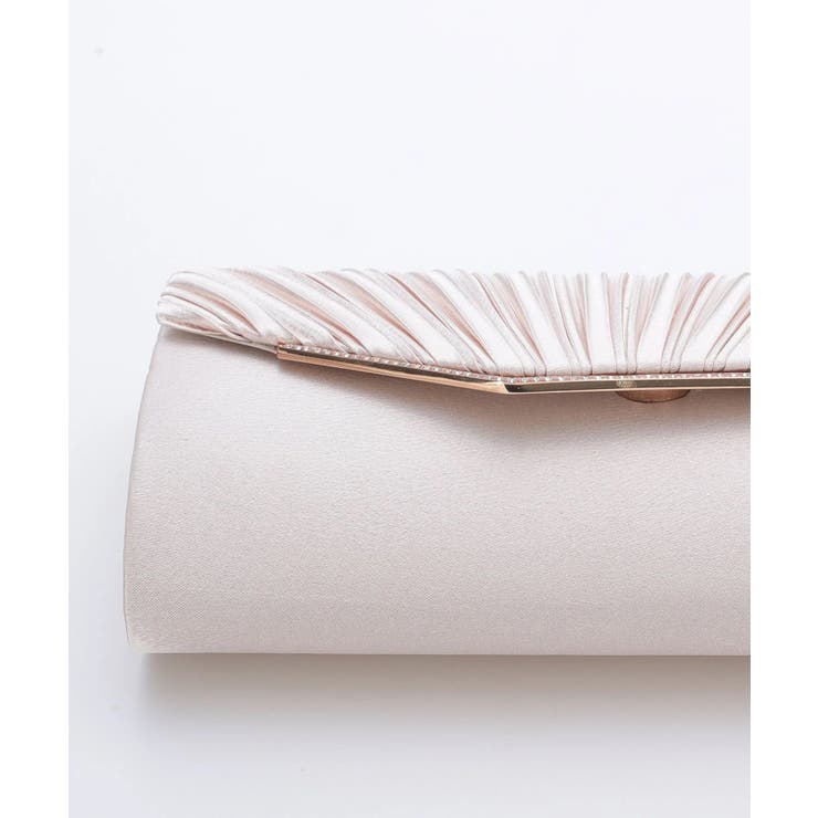 3WAYビジュー付きサテンプリーツパーティークラッチバッグ | PREFERIR | 詳細画像9 