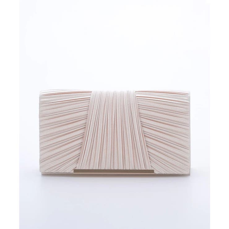 ベージュ | 3WAYサテンプリーツ切り替えパーティークラッチバッグ | PREFERIR