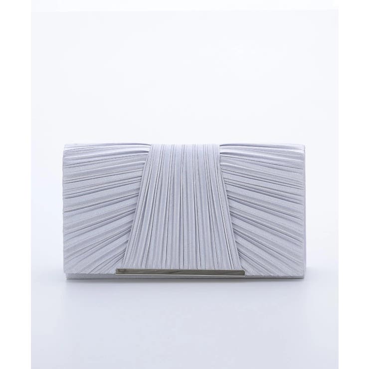 シルバー | 3WAYサテンプリーツ切り替えパーティークラッチバッグ | PREFERIR