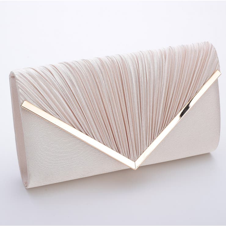 3WAY V字サテンプリーツパーティークラッチバッグ | PREFERIR | 詳細画像5 