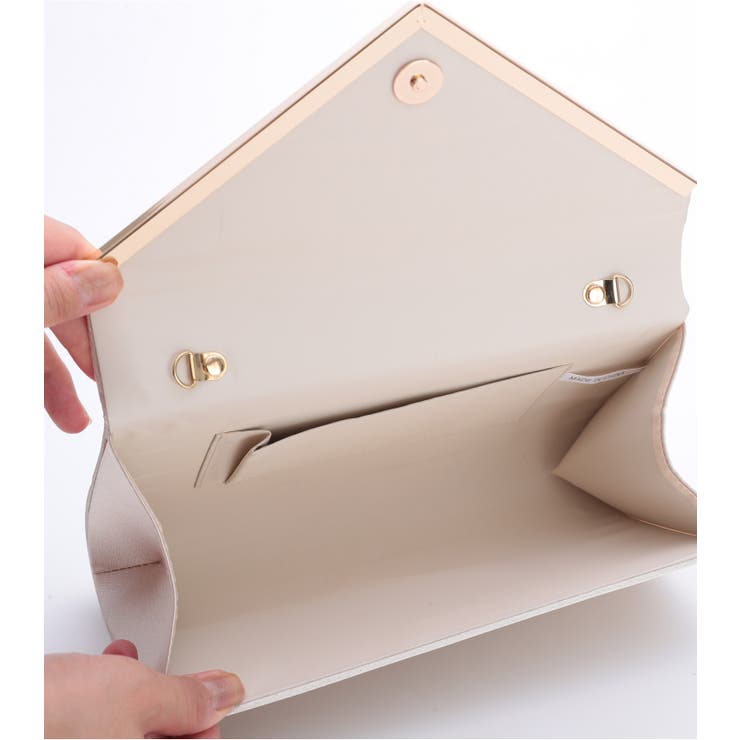 3WAY V字サテンプリーツパーティークラッチバッグ | PREFERIR | 詳細画像6 