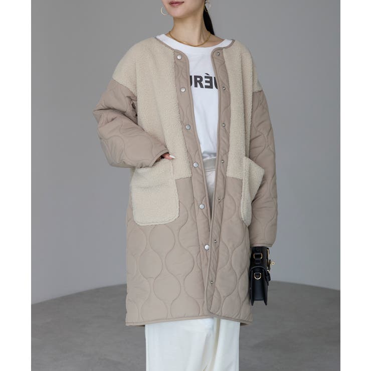 キルティングボアコート | PREFERIR | 詳細画像1 