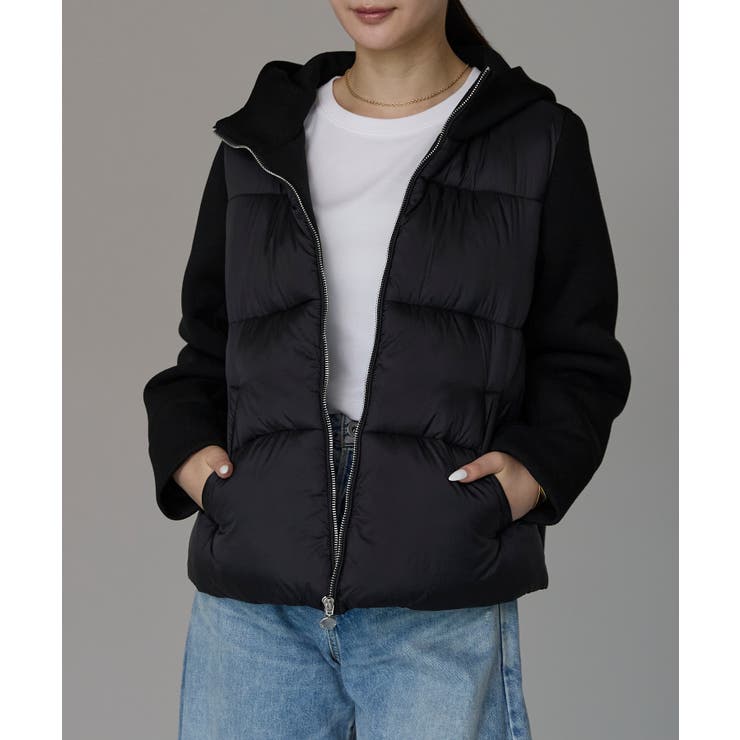 ブラック | 中わた切り替えブルゾン | PREFERIR