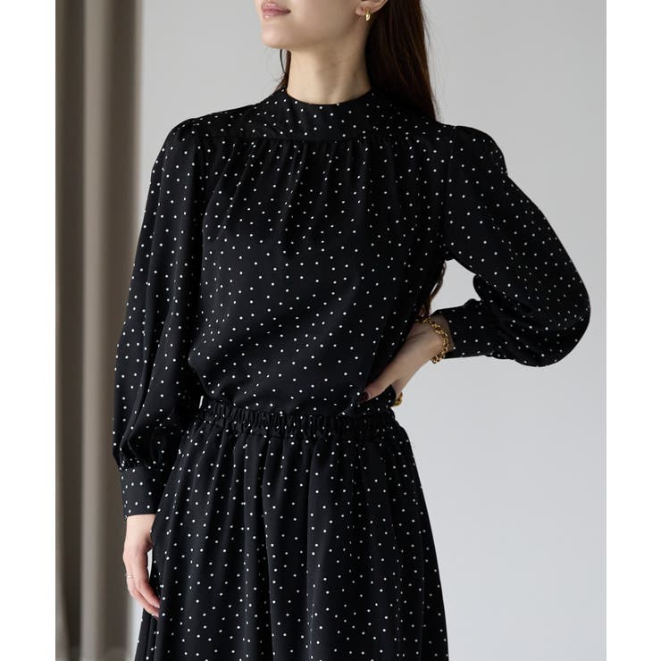 ドット柄2WAYボウタイブラウス | PREFERIR | 詳細画像12 