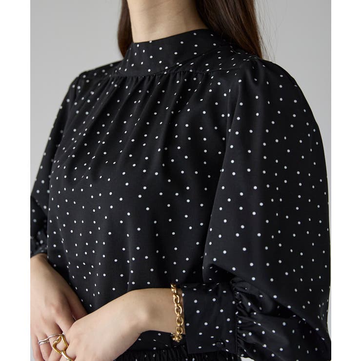 ドット柄2WAYボウタイブラウス | PREFERIR | 詳細画像18 