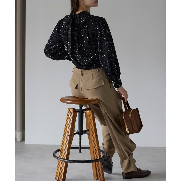 ドット柄2WAYボウタイブラウス | PREFERIR | 詳細画像24 