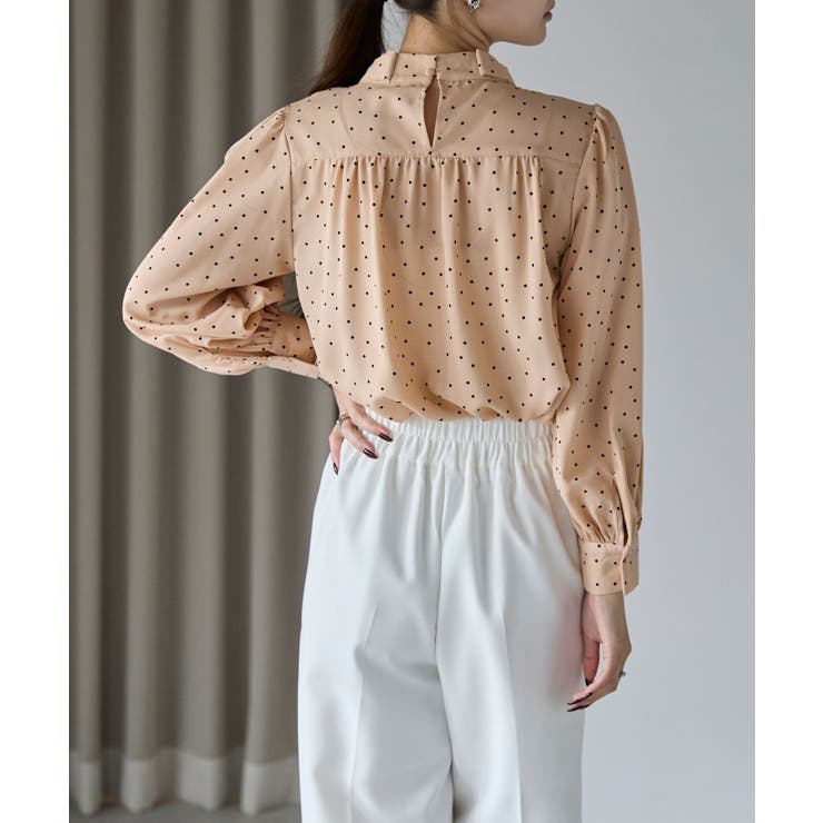 ドット柄2WAYボウタイブラウス | PREFERIR | 詳細画像3 