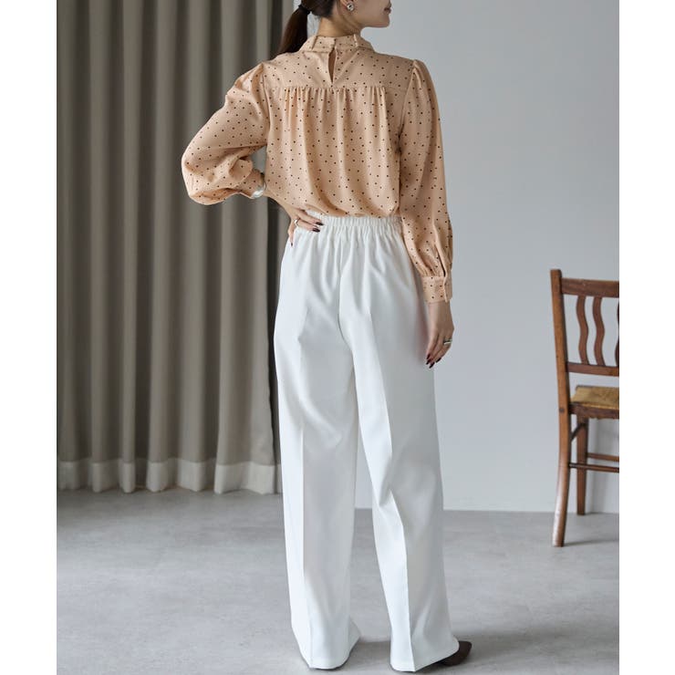 ドット柄2WAYボウタイブラウス | PREFERIR | 詳細画像5 