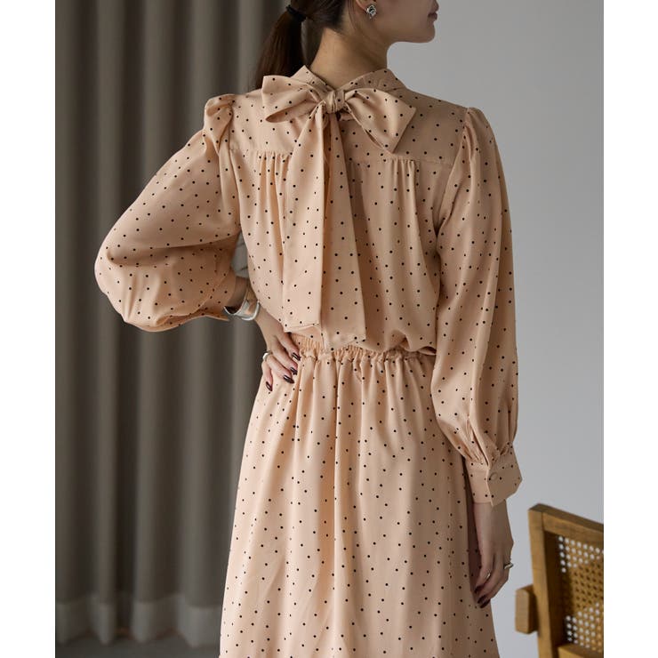 ドット柄2WAYボウタイブラウス | PREFERIR | 詳細画像7 