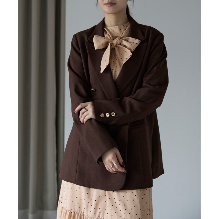 ドット柄2WAYボウタイブラウス | PREFERIR | 詳細画像8 