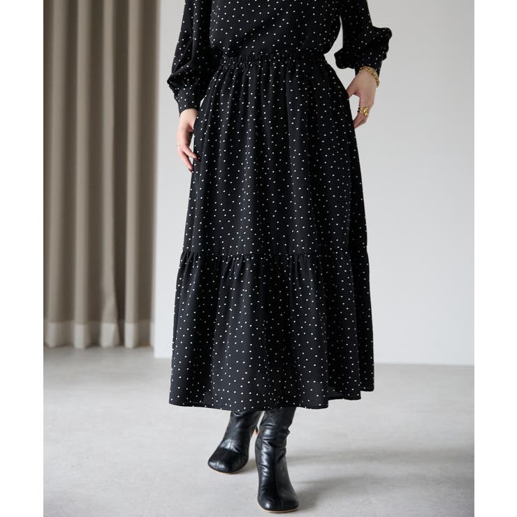 ドット柄ティアードスカート | PREFERIR | 詳細画像12 
