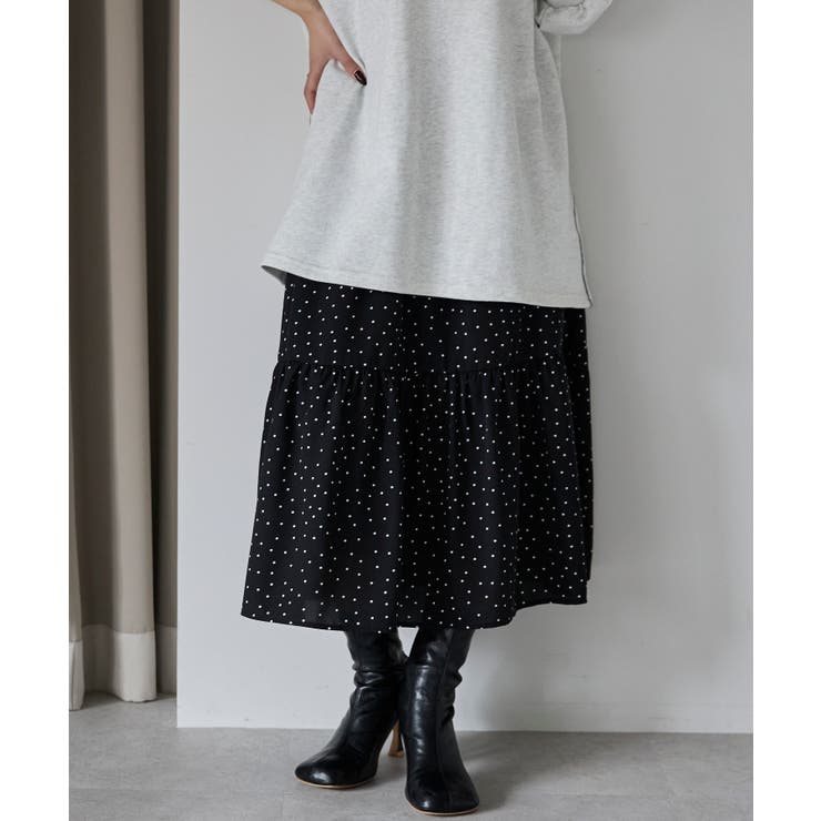 ドット柄ティアードスカート | PREFERIR | 詳細画像18 