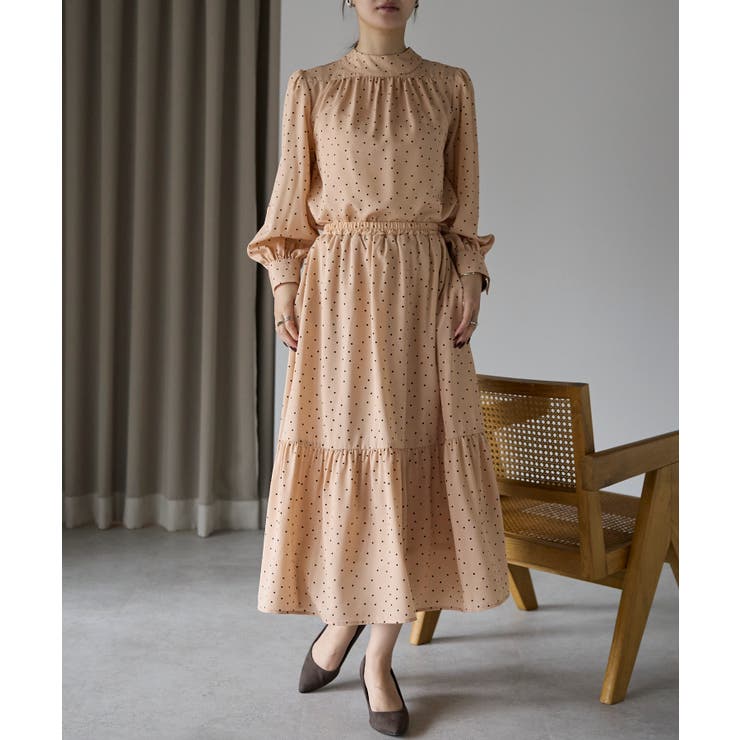 ドット柄ティアードスカート | PREFERIR | 詳細画像4 