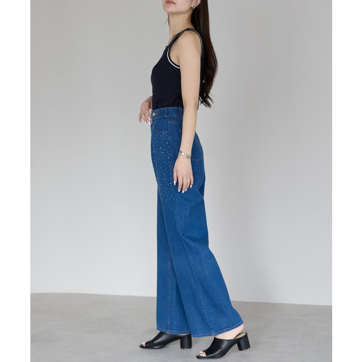 ラインストーン付きデニムパンツ | PREFERIR | 詳細画像10 