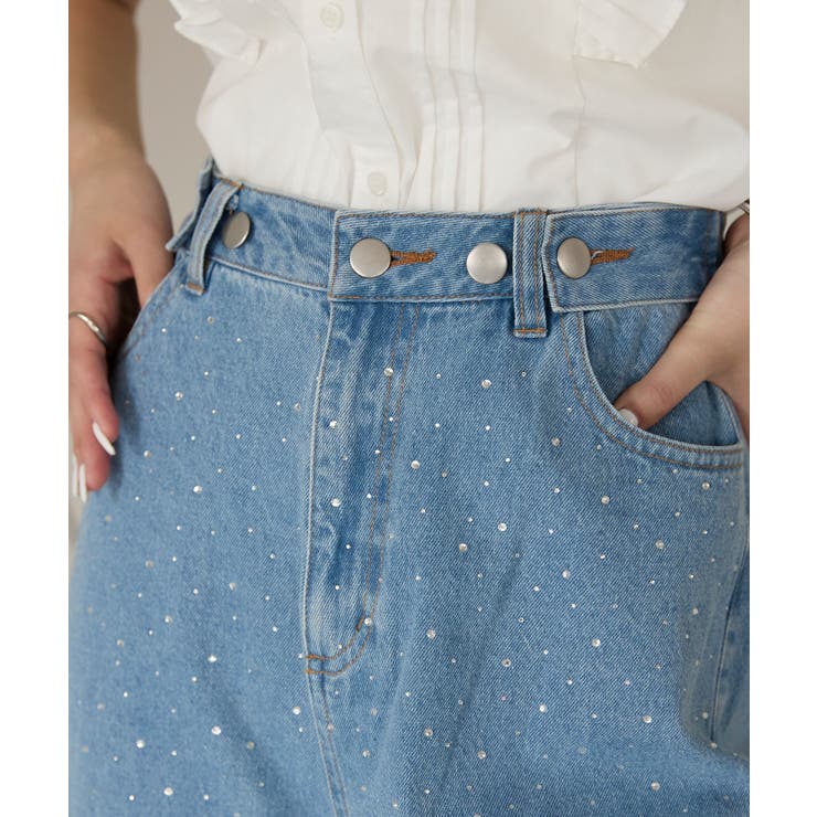 ラインストーン付きデニムパンツ | PREFERIR | 詳細画像11 